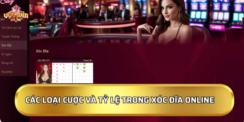 Các loại cược và tỷ lệ thưởng trong Xóc Đĩa Online VVVWin