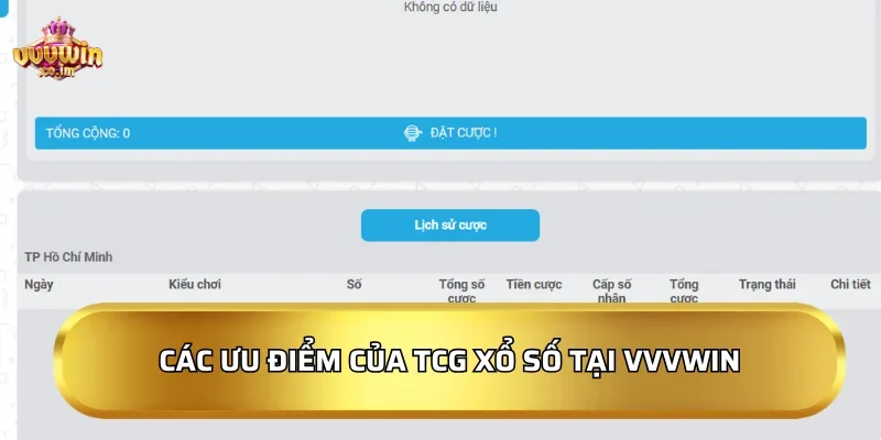 Các ưu điểm của TCG Xổ số tại VVVWin