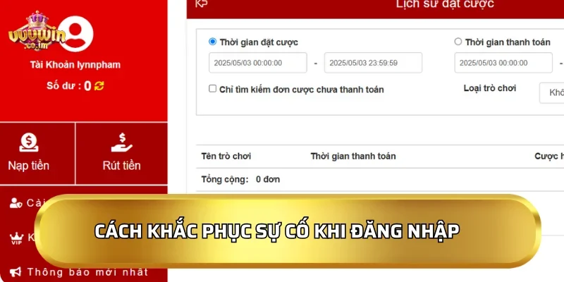 Cách khắc phục sự cố khi đăng nhập